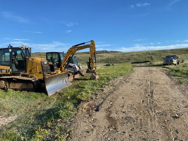 Excavation work on a rural Colorado property