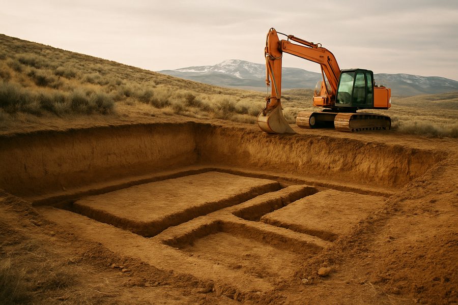 Foundation excavation in Routt County, Colorado