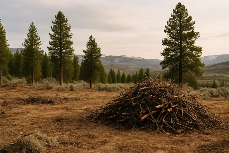 Land clearing in Routt County, Colorado